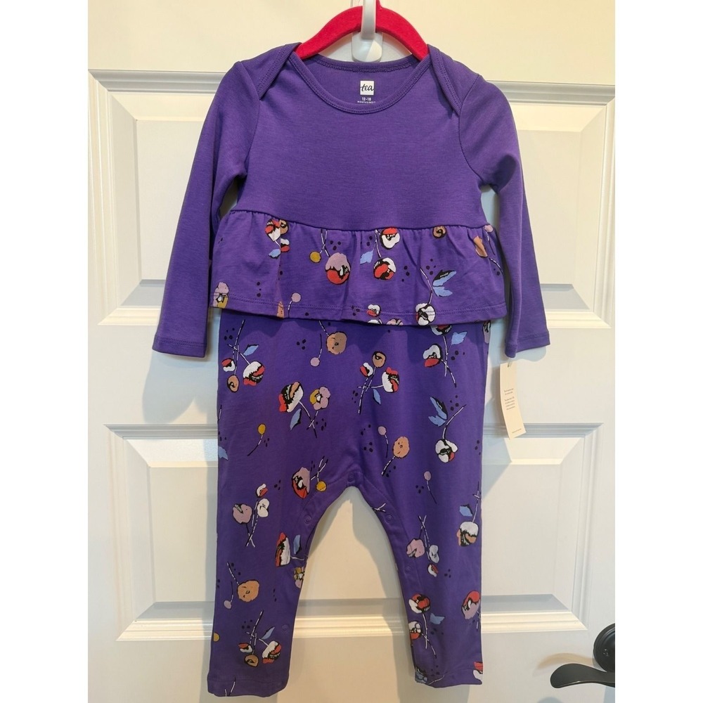 New Tea Purple Long Sleeve Romper Size 12/18M